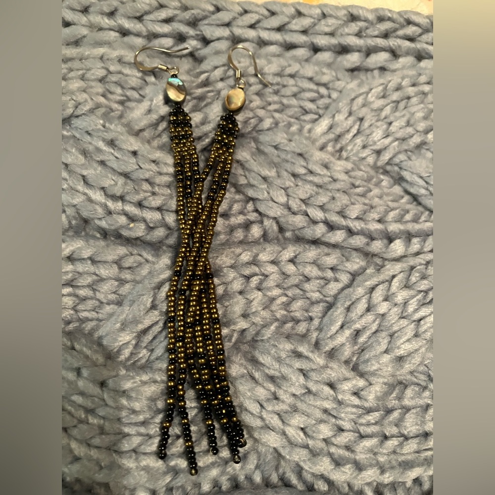 Brown beaded dangles